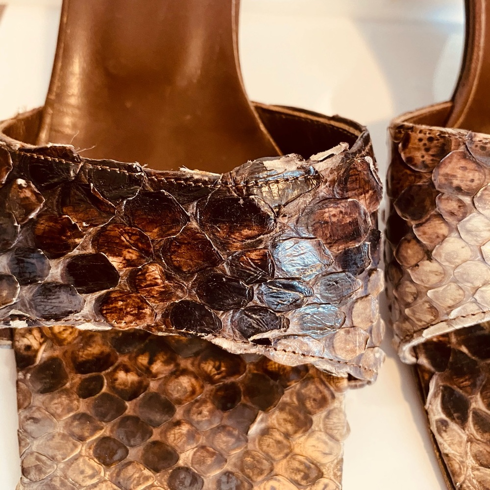 Shoe Bizz Python Brown, Multi Shades Of Tan, Mule… - image 5